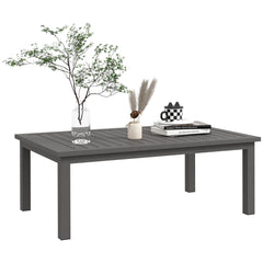100cm x 60cm Aluminium Outdoor Coffee Table - Brown