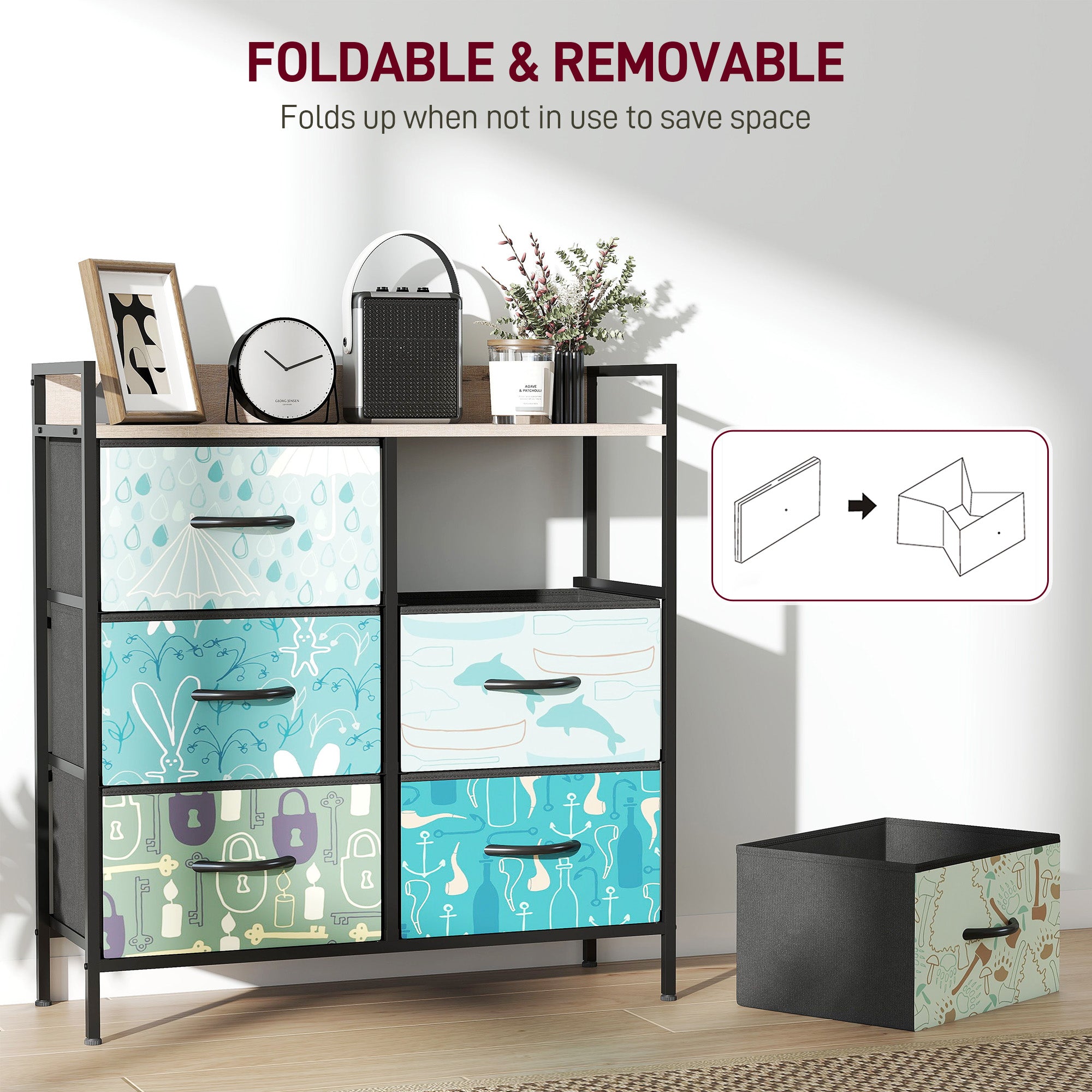 6-Drawer Chest of Drawers - Blue