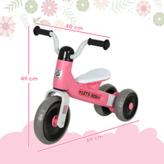 AIYAPLAY Toddler Balance Bike with No Pedal, 3 Silence Wheels for 12-36 Months Boys and Girls, Indoor Outdoor, Pink