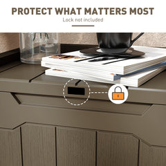 107 L Plastic Storage Chest with Lid - Dark Brown