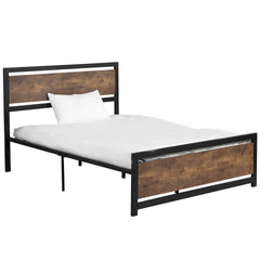 Double Size Metal Bed Frame with Headboard & Footboard, Strong Slat Support Full Bed Frame w/ Underbed Storage Space, Bedroom Furniture For Adults