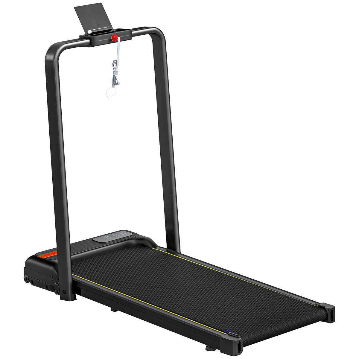 SPORTNOW Folding Walking Treadmill, Under Desk Walking Pad with Incline, Black