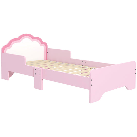 ZONEKIZ Toddler Bed Frame, Princess Bed for Kids, Cloud-Design, 143 x 74 x 55cm - Pink