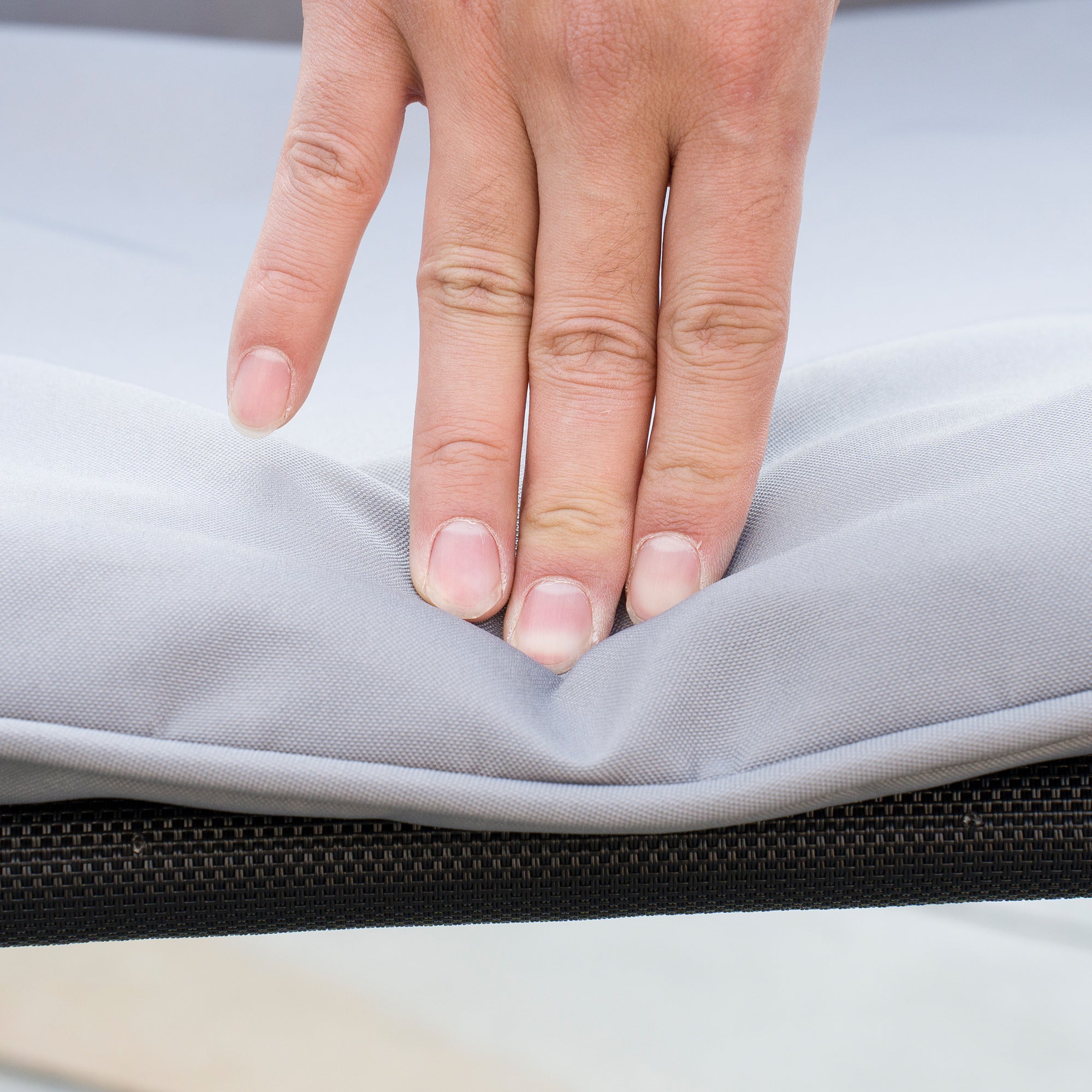 Seven-Piece Garden Dining Set with Cushions - Grey