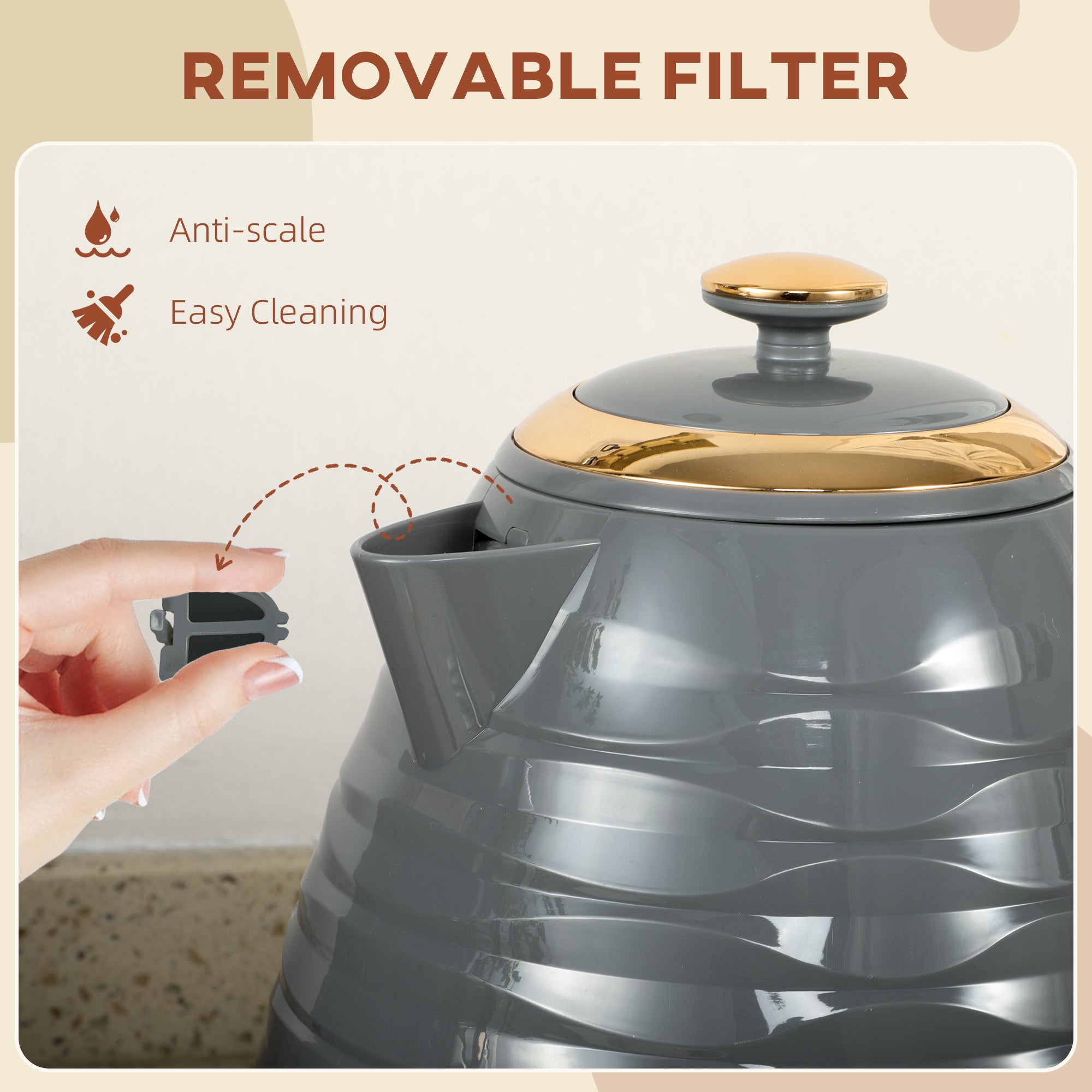 3kW Rapid Boil Honeycomb Kettle - Grey