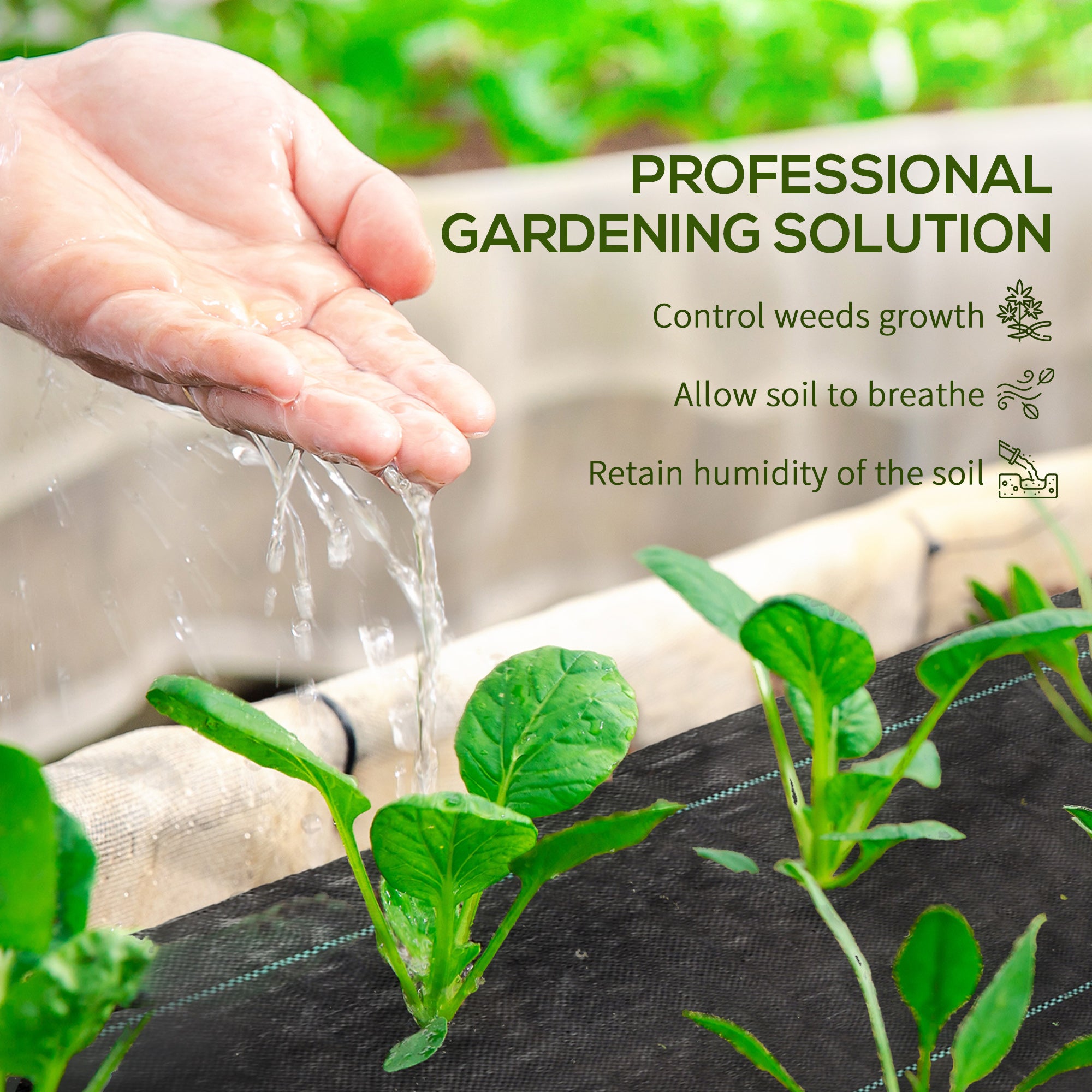 Fynco - 2m x 100m Heavy Duty Weed Control Membrane, Weed Membrane for Landscaping Driveway Gravel Artificial Grass Lawn Underlay, Black