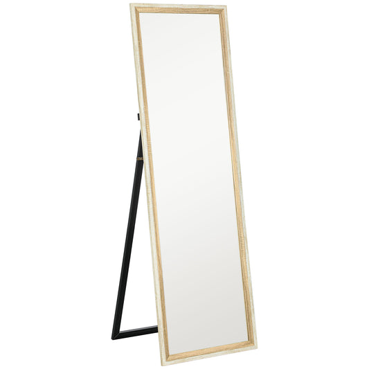 162.6 cm Two-Tone Full Length Mirror - White/Oak-Tone