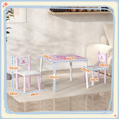 AIYAPLAY Princess-Designed Kids Table and Chairs Set for Activity, Art, Drawing, Toddler Table and Chairs Set for Playroom