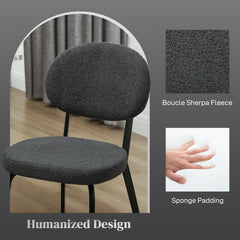 Set of Four Boucle Dining Chairs - Black