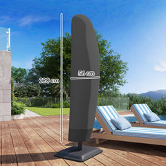 Fynco - Parasol Cover, 600D Oxford Cantilever Umbrella Cover Fit for 2-4m Parasol, Banana Umbrella Protector with Zipper for Outdoor Garden, Patio, Black