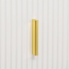 Elegant Chest of Three Drawers - White/Gold-Tone