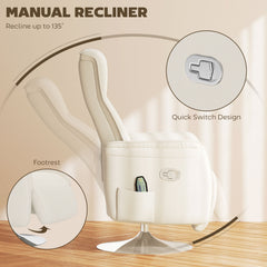 10-Point Massage Recliner Armchair - Cream