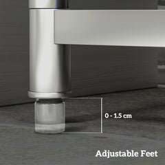Outdoor Utility Sink, Stainless Steel Free Standing Single Bowl Kitchen Sink with Cold and Hot Water Pipe and Storage Shelf for Laundry Garage, 55 x 50 x 100 cm