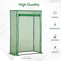 100 x 50 x 150cm Tomato Greenhouse Steel Frame PE Cover with Roll-up Door Outdoor for Backyard, Balcony, Garden, Green
