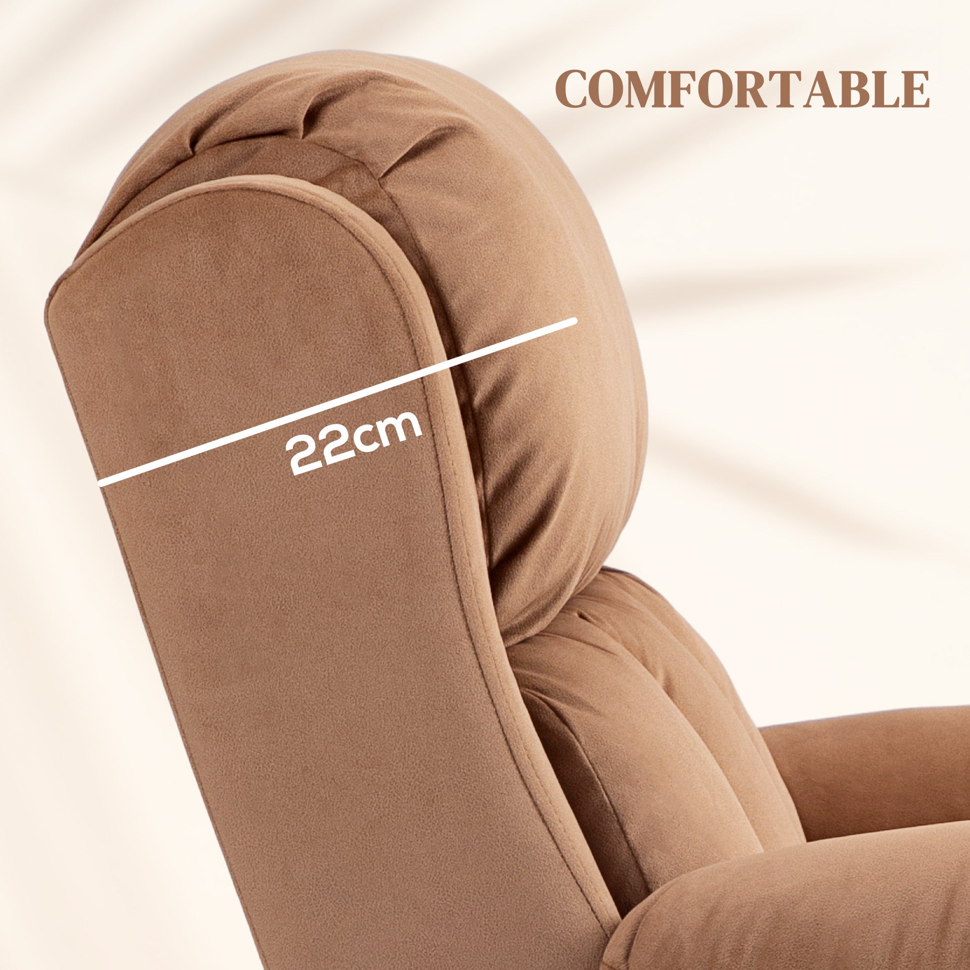 Eight Massage Point Electric Reclining Lift Chair, with Remote - Brown