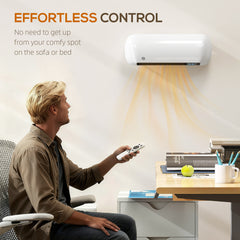 Fynco - 2000W Ceramic Electric Heater with Fan, Adjustable Thermostat, Wall Mounted - White