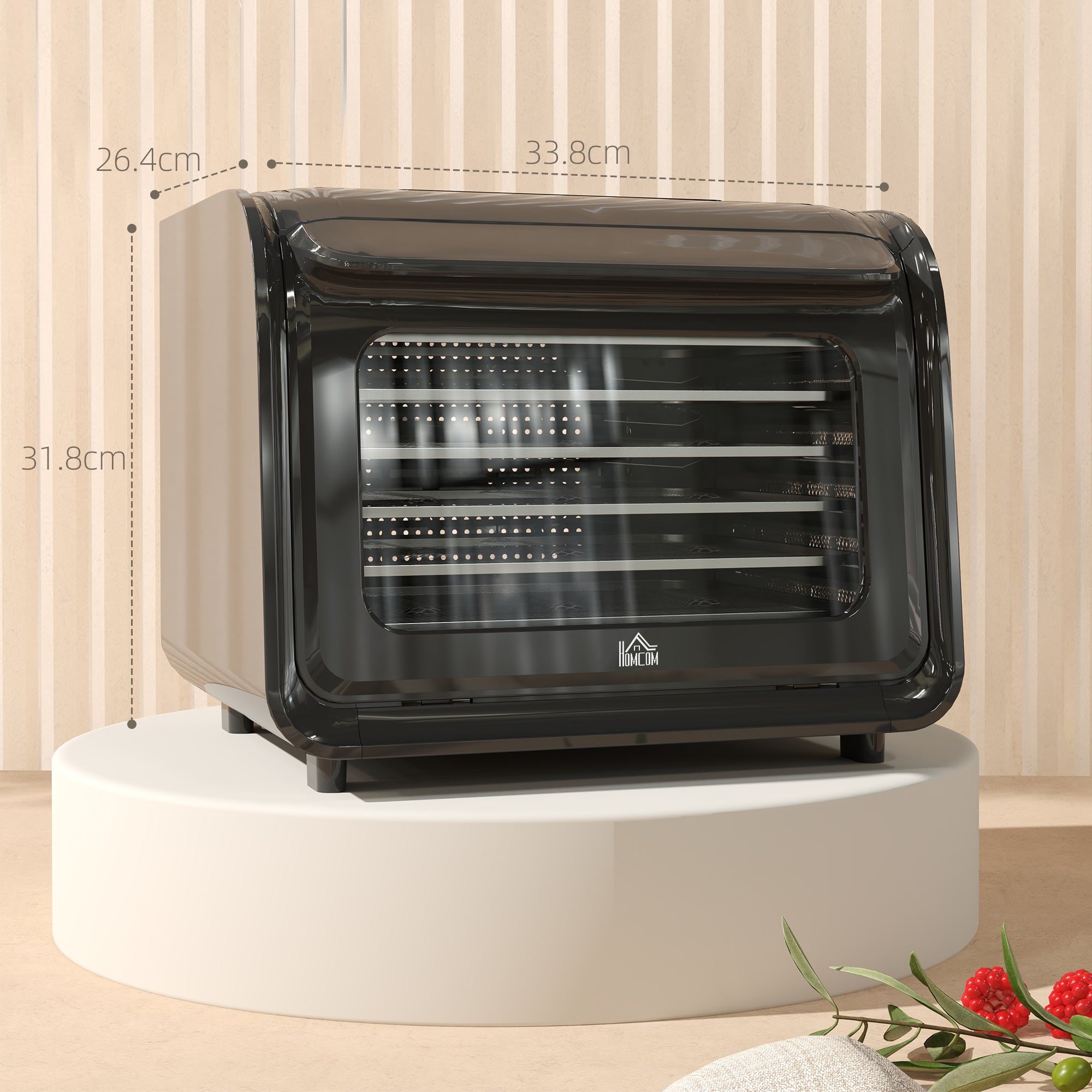35-70°C Six-Tray Food Dehydrator - Black