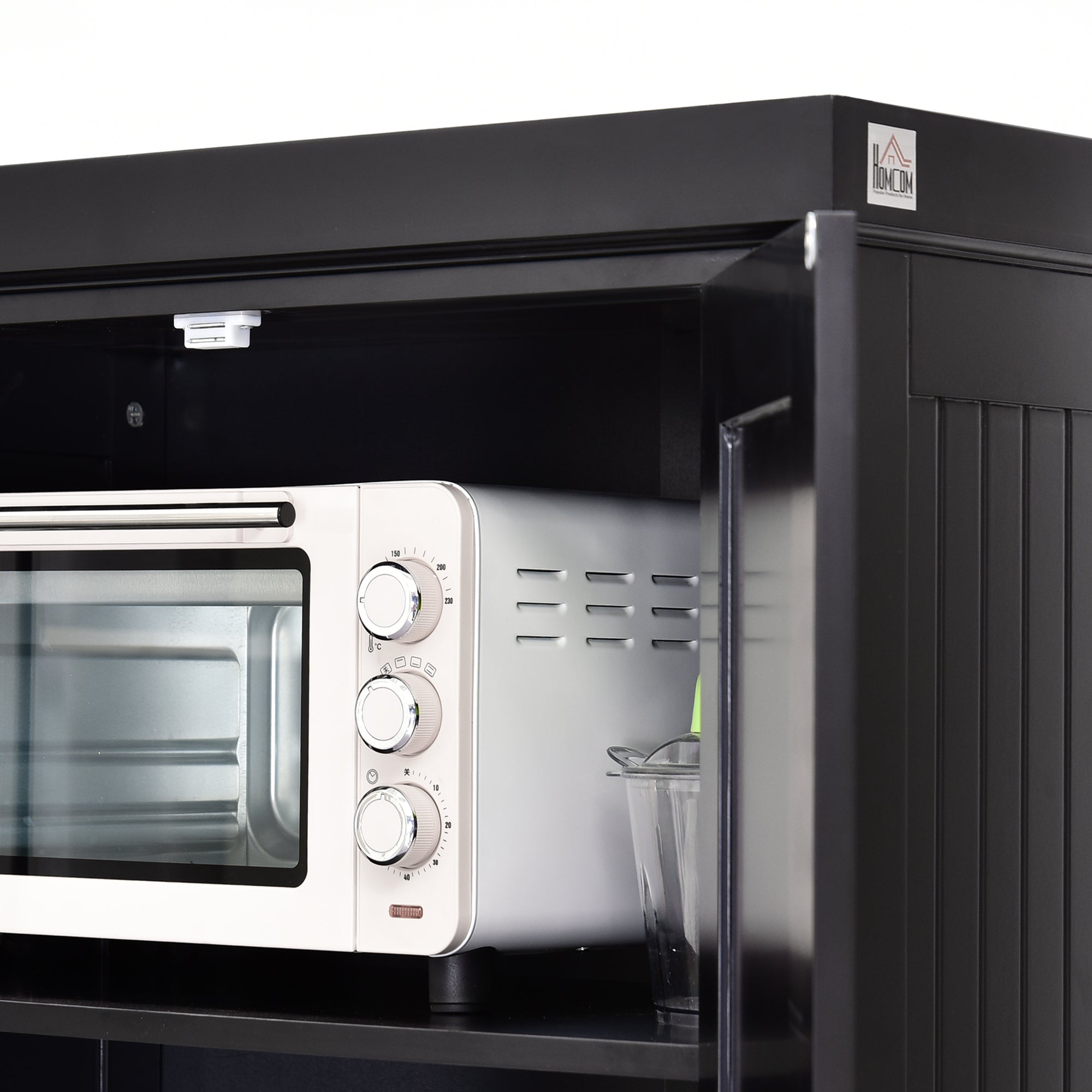 Freestanding Multi-Storage Kitchen Cabinet - Black