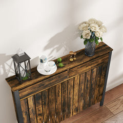 Fynco - 93 x 119cm Rustic-Look Radiator Cover - Brown/Black