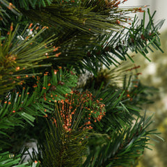 1.5m 5ft Pre-Lit Christmas Tree Artificial Spruce Xmas Tree Warm White LED Holiday Décor with Metal Stand