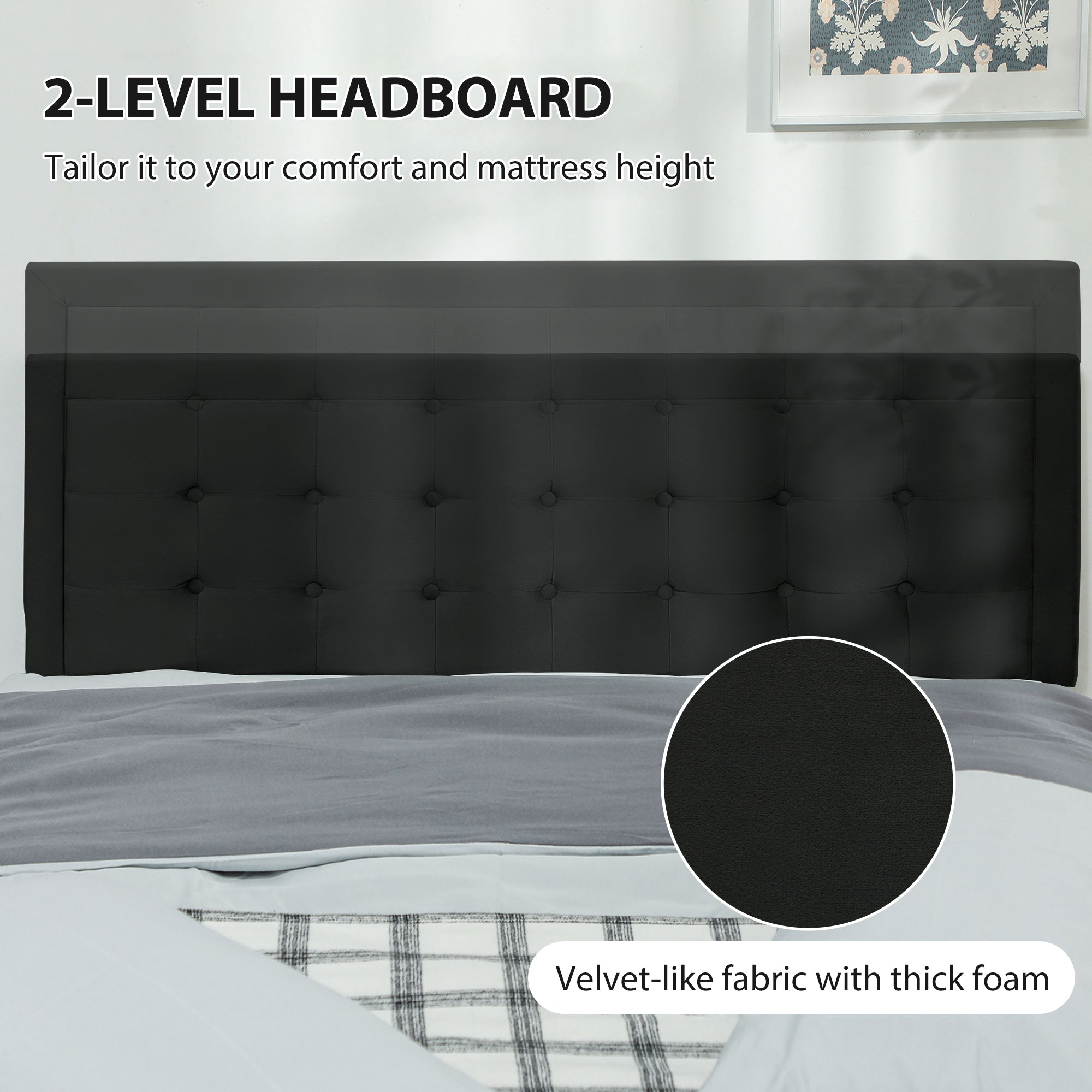 Fynco - Double Ottoman Bed Frame, with Front Drawer - Black