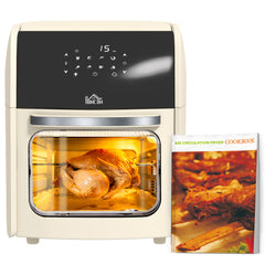 Digital Air Fryer with 8 Preset Modes, Rapid Air Circulation, 12L Air Fryer Oven with Memory Function, 1800W, Cream