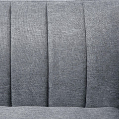 3 Seater Sofa Bed, Convertible Linen Fabric Sofa Couch, Click Clack Sofabed with Adjustable Split Backrest for Living Room, Bedroom, Guest Room, Grey