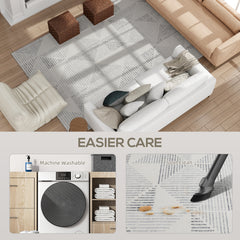 Fynco - Modern Area Rug, Geometric Pattern Non-Slip Washable Rug, Soft Floor Carpet for Living Room, Bedroom, Dining Room, Home Office, 290 x 200 cm, Grey