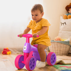 Baby Balance Bike Toddler Training Walker Smooth Rubber Wheels Ride on Toy Storage Bin Gift for Boys Girls Violet Fuchsia