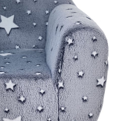 AIYAPLAY Kids Armchair, Glow in the Dark Chair with Star Design for Bedroom, Playroom, Kids Room, Grey