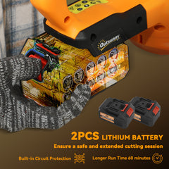 20" Cordless Hedge Trimmer, 21V Electric Hedge Cutter with 51cm Dual Action Blade, 2 x 4000mAh Batteries and Brushless Motor for Garden Branches, Shrubs, Twigs, Orange