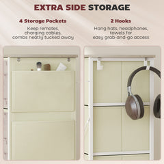 Chest of Eight Fabric Drawers - Natural Wood Finish