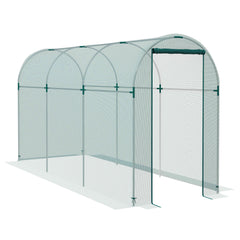 Fynco - 360 x 120cm Galvanised Steel Fruit Cage, Plant Protection Tent with Zipped Door, Green