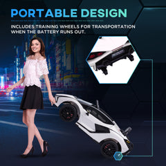Lamborghini Sian Licensed 12V Kids Electric Ride On Car 2 Motors Toy Car with Remote Control Music Lights MP3 for 3-5 Years White