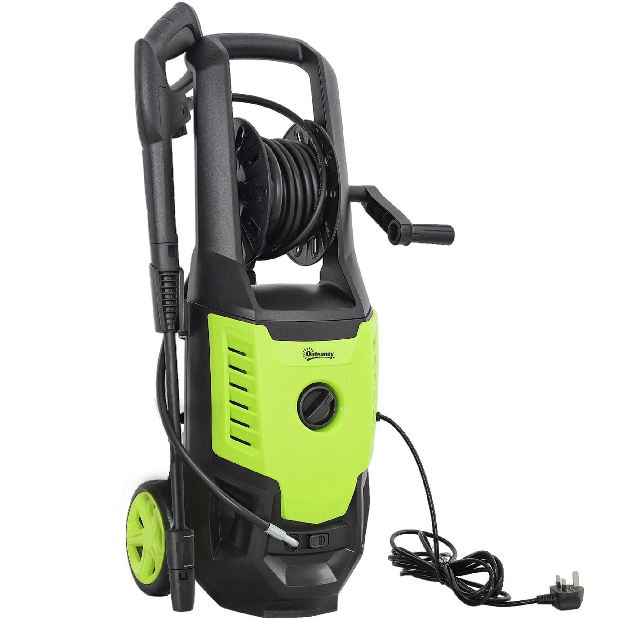 2200W High Pressure Washer, 170 Bar Pressure, 420 L/h Flow, Portable Electric Power Washer Jet Wash Cleaner with Adjustable Nozzle 6M Hose and Hose Reel for Home Patio Car Driveway