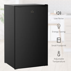 91 Litre Freestanding Under Counter Fridge Freezer, Small Fridge with Chiller Box, Adjustable Thermostat, 47.5cm Wide, Black