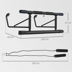 SPORTNOW Pull-Up Bar, No-Drilling Chin-Up Bar, Push-Up Stand with Resistance Bands, Padded Handles for Home Gym Exercise