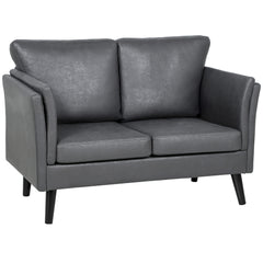 Fynco - Two-Seater Leathaire Sofa - Grey
