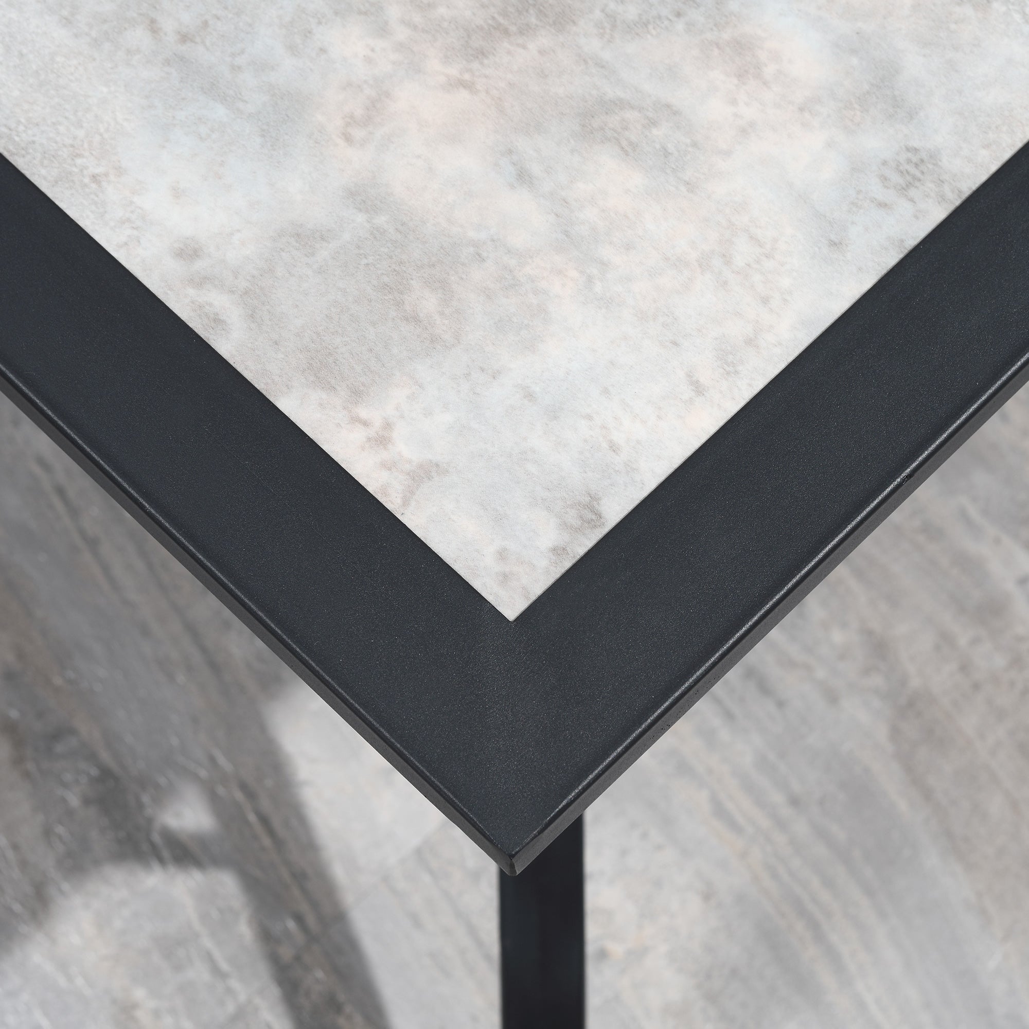 7 Pieces Garden Dining Set, 6 Seater Garden Table and Chairs with Parasol Hole, Outdoor Furniture Armchairs and Stone-like Plastic Top Table with Breathable Mesh Fabric Seat, Grey