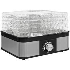Fynco - 5 Tier Food Dehydrator, 245W Stainless Steel Food Dryer Machine with Adjustable Temperature for Drying Fruit, Meat, Vegetable, Jerky and Pet Treat, Black