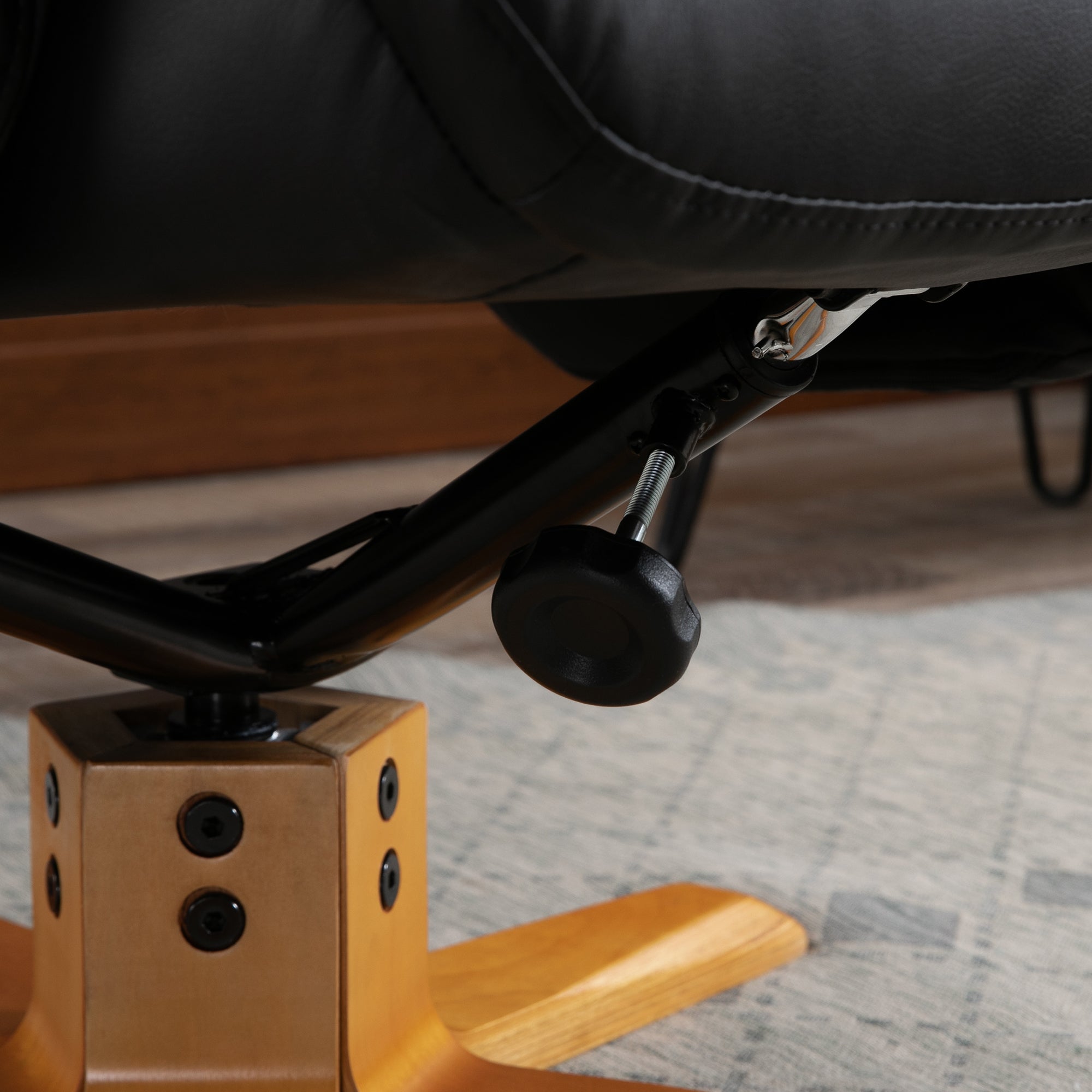 10-Point Massage Sofa Armchair Chair PU Leather W/ Footrest Stool Heat Recliner Black