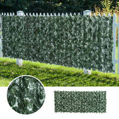 1-Piece Artificial Leaf Hedge Screen Privacy Fence Panel for Garden Outdoor Indoor Decor, Dark Green, 2.4M x 1M