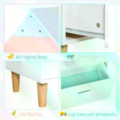 Kids House-Designed Bookshelf, with Drawer – Blue & White