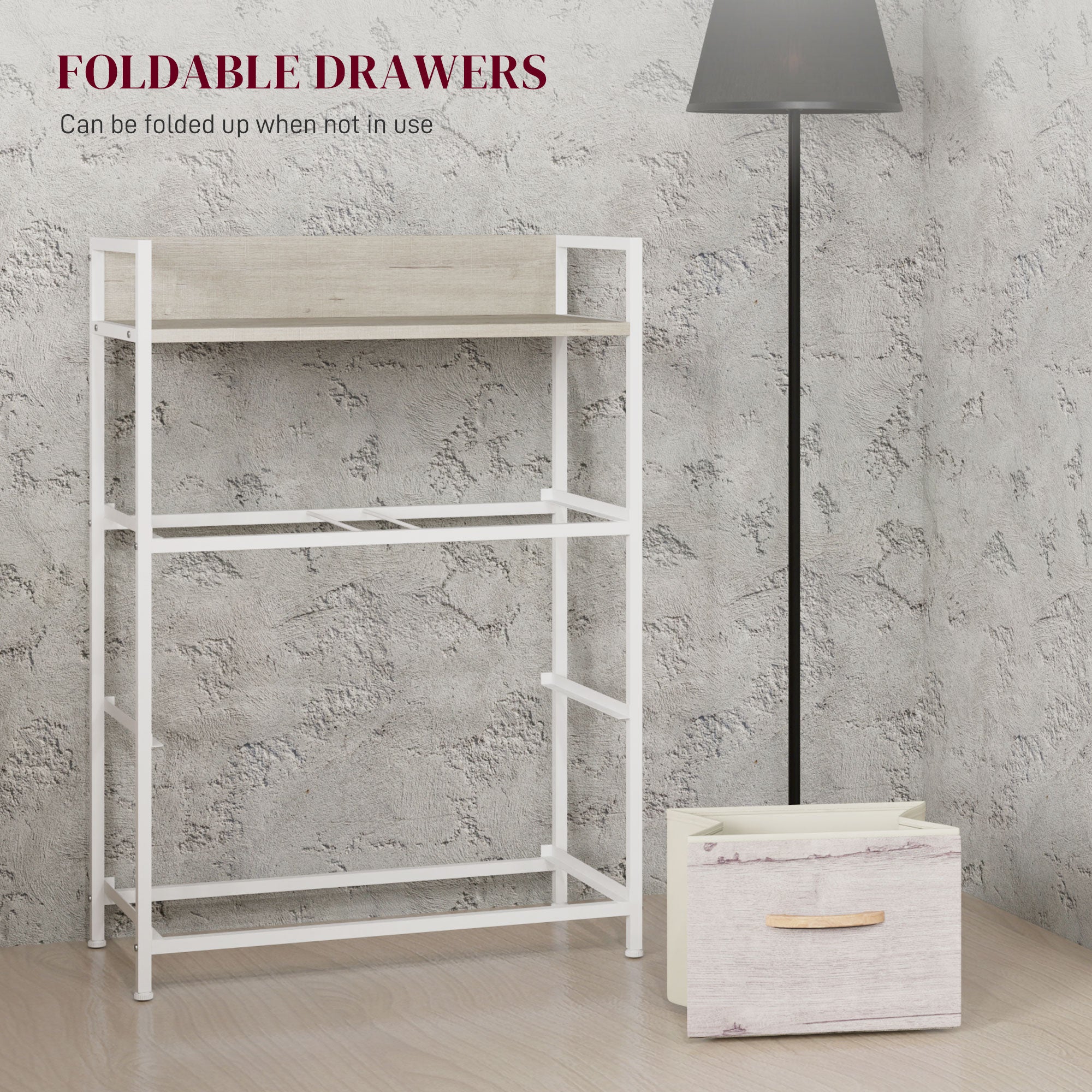 Rustic Chest of Four Fabric Drawers - Black