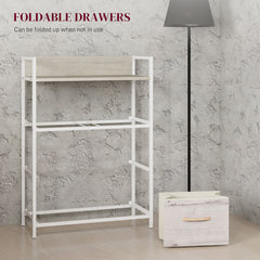 Rustic Chest of Four Fabric Drawers - Black