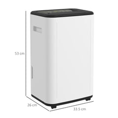 Fynco - 6000mL Portable Dehumidifier with 24H Timer, 3 Dehumidifying Modes, 20L/Day, for Home Laundry Basement