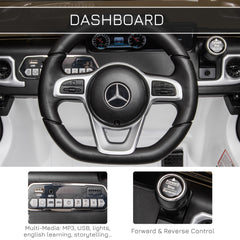 Mercedes Benz G500 Licensed 12V Kids Electric Ride On Car Toy with Parental Remote Control Battery-powered 2 Motors Music Lights MP3 for 3-8 Years Old White