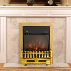 Fynco - Electric Fireplace LED Light Complete Fire Place Heating Indoor Heater Coal Burning Flame Effect Heat 2000W Max