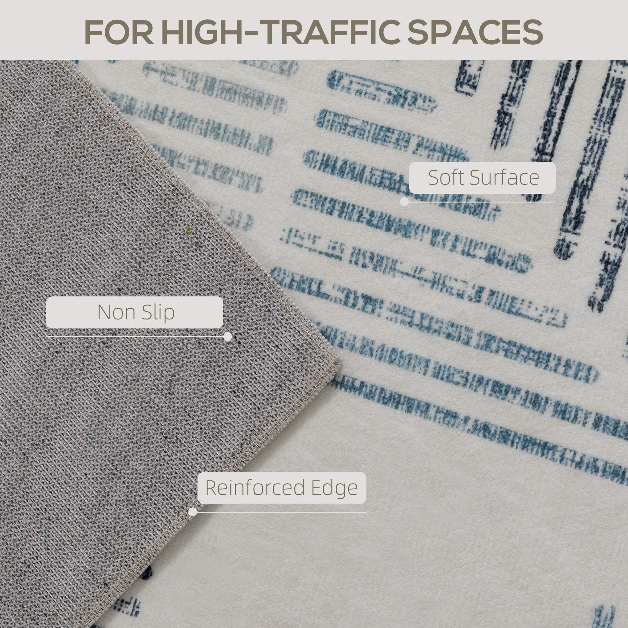 Fynco - Modern Area Rug, Geometric Pattern Non-Slip Washable Rug, Soft Floor Carpet for Living Room, Bedroom, Dining Room, Home Office, 290 x 200 cm, Multi-Coloured