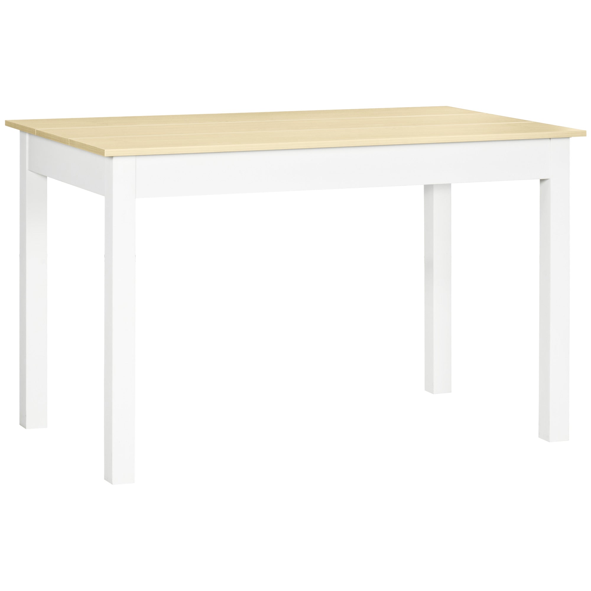 Dining Table for 4 to 6, 120L x 70W x 75Hcm, Modern Kitchen Table with Wood Effect Tabletop, Thick Legs, for Dining Room, Kitchen, Living Room, Oak